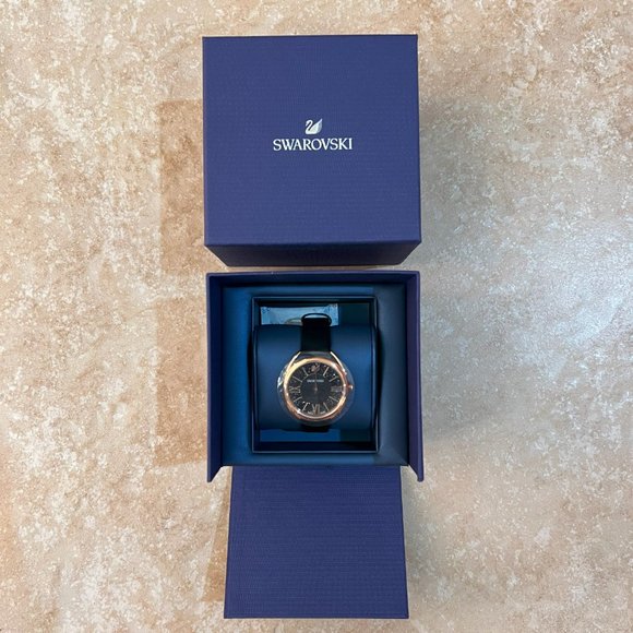 Swarovski - Crystalline Glam Watch Swiss Made, Leather strap, Black, Rose gold main image 5